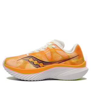 These Saucony Kinvara 15 Running Shoes are designed to elevate your running experience with its lightweight, responsive build, perfect for long-distance runs. Featuring a low-profile construction and a secure fit, this shoe moves naturally with your foot, offering a smooth, effortless stride. Whether you're aiming for a personal best or just enjoying a daily run, the Kinvara 15 provides comfort and speed with every step.
Its ultra-flexible design allows for natural foot movement, while the PWRRUN cushioning in the midsole ensures soft, responsive landings. The PWRRUN+ insole moulds to your foot for added comfort, supporting you through every mile without sacrificing performance. The lightweight build helps maintain a fast pace, making each run feel easier and more efficient.
Durable and built to withstand daily wear, the Kinvara 15 is ready for both pavement and trails. Whether you're running short distances or pushing for a new personal record, this shoe combines speed, comfort, and durability, helping you get the most out of every run.

- Textile / synthetic mix upper
- Lace-up closure for a secure fit
- Rocker shape design to propel you forward
- PWRRUN cushioned midsole
- PWRRUN+ insole
- Soft padded heel & ankle collar
- Saucony branding throughout