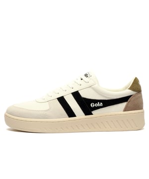 The Trident is a reworked edit of the original. Gola Grandslam trainer.
Inspired by vintage court shoes, the Grandslam Trident Classic blends sharp lines with a true heritage silhouette.
Featuring a sleek leather upper with suede overlays, padded collar, and cushioned insole, these trainers are designed for all-day comfort without sacrificing style. Signature Gola branding and subtle pops of colour give this timeless trainer contemporary edgeperfect for both casual wear and smart styling.

- Leather upper
- Padded heel and ankle collar
- Comfort cushioned insole
- Secure lace up system
- Gola Classics branding throughout