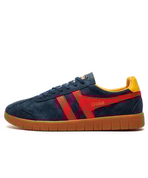 The Gola Hurricane Suede is a retro-inspired trainer that blends classic style with modern comfort. Crafted from premium suede leather, it delivers a timeless look thats perfect for everyday wear. With vintage Gola branding on the side, heel, and tongue, this versatile trainer makes a bold, stylish statement.
 Designed for both fashion and function, the Hurricane Suede adapts easily to any setting. Its classic design and accessible price make it a must-havegrab yours before theyre gone!
 - Suede leather upper
 - Full lace closure
 - Padded heel and ankle collar
 - Cushioned footbed
 - Durable rubber outsole
 - Gola Classics branding throughout