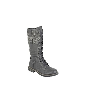Step out in style and comfort with the Cipriata Gabriela Womens High-Leg Boots. Made with a durable PU/textile upper, these boots feature a bold lace-up front and a practical inside zip for easy wear.
 Inside, the textile and faux fur lining keeps you warm, while the memory foam footbed cushions your steps. Finished with a tough TPR sole, these boots are perfect for pairing with casual or dressy looks all season long.
 A perfect blend of fashion and function for everyday wear!
 
 - Durable PU / textile upper
 - Lace-up front
 - Zip closure
 - Memory foam footbed
 - Textile / Faux fur lining
 - Tough TPR sole