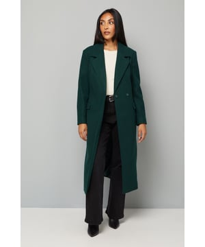 Petite Longline Belted Coat With Splits
