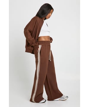 Side Tape Contrast Drawcord Straight Leg Jogger