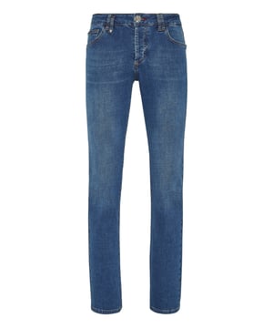 Basic Denim Rechte Broek Supreme Iconisch Plein