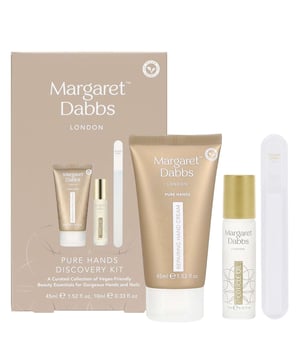 Discover the ultimate hand care with the Margaret Dabbs London Pure Hands Discovery Gift Set. This luxurious set includes 10ml of Pure Cuticle Oil, 45ml of Pure Repairing Hand Cream, and a Crystal Nail File. The Pure Cuticle Oil nourishes and conditions your cuticles, while the Pure Repairing Hand Cream rejuvenates fragile skin with a delightful Rose and Lemon scent. Complete your at-home manicure with the durable Crystal Nail File for stronger, healthier nails. Perfect for women seeking premium hand and nail care.