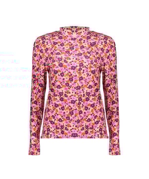 
42902-40 420 Geisha T-shirt AOP flowers pink/burgundy/orange  Materiaal: 95% viscose/ 5% elasthane