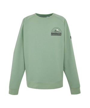 Baumwolle, Polyester. Gewebe: Gebürstete Innenseite, vorgewaschen, Weiche Haptik. Design: Rückseitiger Aufdruck, Logo, Berg, Sonne. GSM (Gramm pro Quadratmeter): 250. Gewebetechnik: langlebig. Saum: gerippt. Rundhalsausschnitt, gerippt. Langärmlig. Bündchen: gerippt. Zum Überziehen. S: 96,52 cm. M: 102 cm. L: 107 cm. XL: 112 cm. XXL: 121,92 cm. 3XL: 129,54 cm.