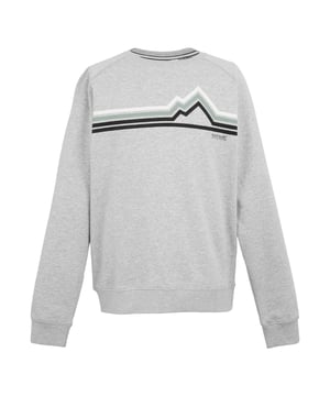 80% Baumwolle, 20% Polyester. Gewebe: Gebürstete Innenseite, Weiche Haptik. Design: Grafikdruck, Linear, Logo, Berg. GSM (Gramm pro Quadratmeter): 250. Gewebetechnik: langlebig. Saum: gerippt. Rundhalsausschnitt, gerippt. Langärmlig. Bündchen: gerippt. Zum Überziehen. Nachhaltigkeit: BCI-zugelassen. S: 96,52 cm. M: 102 cm. L: 107 cm. XL: 112 cm. XXL: 121,92 cm. 3XL: 129,54 cm.