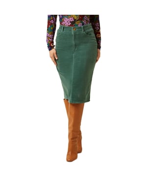 
Prisca Skirt Corduroy is een rok van het merk King Louie. midirok klassieke corduroystof zakken voorkant split achterkant katoen geweven comfotabele stretch middelhoge taille tailleband met kussen recht knoop- en ritssluiting