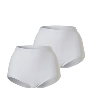 
Leuke set van 2 cotonella dames taille slips maxi model, in bi-elastische katoen. Met elastische tailleband, zeer comfortabel, met antibacteriële kruisje voor meer hygiëne.