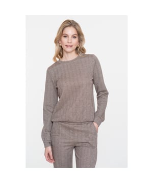 
52610-60 775 Geisha Top jacquard brown/gold  Materiaal: 60% polyester / 28% viscose / 10% lurex / 2% elasthane