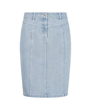 
* 5-Pocket rok
* Spijkerstof met klein blauw/wit streeppatroon
* Voor- en achterpas voor mooie vorm
* Jeansknoop met branding en ritssluiting aan de voorkant
* Branded rivets op zakken
* Strass rivets op voorzakken
* Split aan achterzijde
* Geborduurd artwork op de tailleband aan de achterkant
* Riemlussen bij tailleband 99% cotton 1% elastane