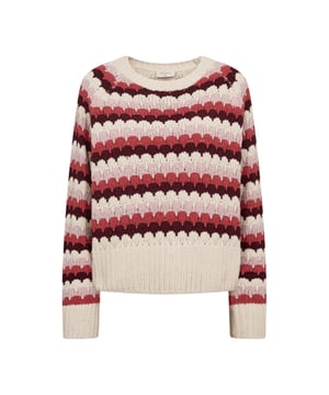 
<p>Trui van Freequent in een superzachte stof met een modern streepjespatroon. De trui heeft lange mouwen, een ronde hals en een elegante, losse pasvorm.</p>
<ul>
<li>Materiaal: 100% polyester.</li>
<li>Valt op de maat</li>
<li>Wasvoorschrift: Machine was 30°C (fijne was) Niet in de droger<br>
KRIMPWAARSCHUWING - Kan tot 5% krimpen tijdens het wassen</li>
</ul>
