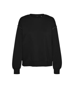 
De Vero Moda sweater voor dames is een must-have voor elke kledingliefhebber. De zwarte kleur geeft de sweater een tijdloze uitstraling, waardoor je hem elk seizoen kunt dragen. De sweater is gemaakt van 65% gerecycled polyester en 35% katoen, waardoor hij niet alleen stijlvol is, maar ook duurzaam. Hij geeft jouw outfit een trendy en milieubewuste twist. De comfortabele pasvorm en zachte stof maken deze sweater perfect voor elke dag. Of je nu een dagje gaat winkelen of gezellig thuisblijft, met deze sweater zit je altijd goed. Wacht niet langer en voeg deze zwarte sweater van Vero Moda toe aan jouw kledingcollectie! Bestel hem nu bij NummerZestien en geniet van een fashionable en verantwoorde look.