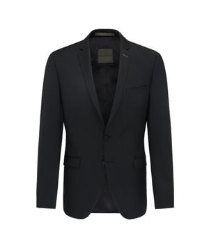 
<p>Slim fit colbert van een subtiel gemêleerde stof. Deze heren blazer heeft een tweeknoopssluiting, een soepele voering met een camouflageprint, twee klepzakken, standaard revers en twee splitten aan de achterzijde.</p>
<p>Met de bijpassende pantalon en eventueel gilet maak je het slank gesneden kostuum compleet.</p>
<ul>
<li>Modern fit</li>
<li>Materiaal: 53% polyester 43% wol 4% Elasthan</li>
<li>Voering: 51% acetaat 49% viscose.</li>
</ul>