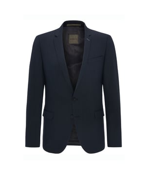 
<p>Slim fit colbert van een subtiel gemêleerde stof. Deze heren blazer heeft een tweeknoopssluiting, een soepele voering met een camouflageprint, twee klepzakken, standaard revers en twee splitten aan de achterzijde.</p>
<p>Met de bijpassende pantalon en eventueel gilet maak je het slank gesneden kostuum compleet.</p>
<ul>
<li>Modern fit</li>
<li>Materiaal: 53% polyester 43% wol 4% Elasthan</li>
<li>Voering: 51% acetaat 49% viscose.</li>
</ul>