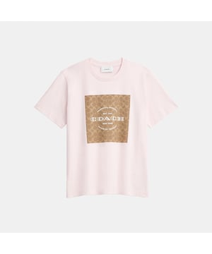 Signature Square T-Shirt, Model is 5'10" (178cm), chest 31" (79cm), waist 24" (61cm), hips 35" (89cm) and wears a size S,  Length: 62.00 cm
