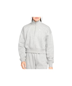 SUDADERA MUJER W NSW PHNX FLC QZ CROP GRIS