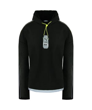 The Puma x Helly Hansen Women’s Black Polar Fleece Hoodie blends sporty streetwear with outdoor performance. Designed for warmth and comfort, it features a sleek design that reflects the collaboration between Puma’s athletic edge and Helly Hansen’s technical expertise.
Key Features
Material: 

Soft polar fleece fabric for insulation and comfort.

Design: 

Classic black finish with co-branded Puma x Helly Hansen details.

Fit: 

Regular fit with adjustable hood for added coverage.

Closure: 

Full-zip front for easy wear and versatile styling.

Pockets: 

Side pockets for storing essentials or keeping hands warm.

Comfort: 

Lightweight yet warm, ideal for layering in cold weather.

Durability: 

Reinforced stitching ensures long-lasting wear.

Style: 

Combines sporty and outdoor aesthetics for a modern look.

Collaboration: 

Exclusive Puma x Helly Hansen design.