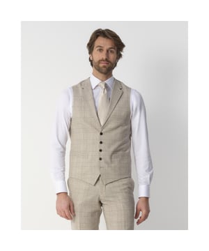 
Recall - Gilet Hunt 80 combineert stijl met vakmanschap. Gemaakt van 100% wol, straalt het sandkleurige grote ruitpatroon elegantie uit. Met een sluiting van vijf knopen en paspelzakken valt dit gilet op. Het haakrevers geeft een extra verfijnde touch. Recall staat voor kwaliteit en moderne ontwerpen die bij elke man passen. - Over het merk: Recall is een merk dat je wilt herinneren aan mooie, eerste momenten. De spanning en zenuwen bij je eerste date, je eerste sollicitatie of je eerste keer in een kostuum. Deze momenten blijven je lang bij en het merk Recall herinnert je aan die speciale momenten. Recall heeft verschillende pasvormen, wat maakt dat er voor iedere man wel een goedpassende optie bij zit.