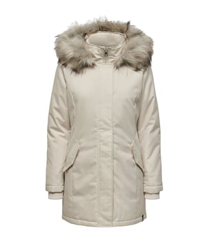 Wil je een parka die je warm houdt en er altijd goed uitziet? Deze damesparka is jouw perfecte metgezel op koude dagen. De bovenste knielange vorm beschermt je betrouwbaar tegen wind en weer. De capuchon met afneembare faux fur-bepaling laat zich variëren afhankelijk van je look. Een binnenliggende opstaande kraag biedt extra warmte. De doorlopende ritssluiting met windflap en drukknoopsluiting houdt de kou buiten. Mouwafsluitingen met binnenliggende boorden zorgen voor een perfecte pasvorm. In de voorste klepzakken kun je je handen of essentials veilig opbergen. Het zachte materiaal biedt je een hoog draagcomfort bij elk weer. Functie ontmoet stijl – een parka die in geen enkele kledingkast mag ontbreken.