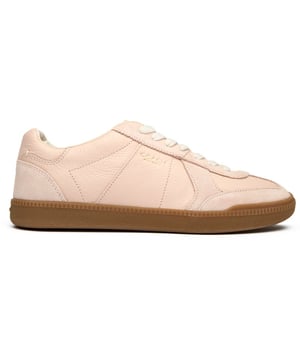 The Coach Ellis trainers offer timeless appeal with a modern twist. Crafted from premium leather in a gorgeous pink hue, these court-inspired sneakers bring a touch of femininity to casual outfits. The durable rubber sole ensures comfortable all-day wear, while the iconic Coach branding adds subtle luxury. Perfect for weekend brunches or city exploring, these versatile trainers combine sophisticated style with practical comfort for the fashion-conscious woman.
