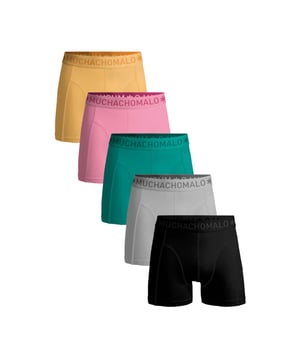 
<p>Ervaar ultiem comfort en stijl met Muchachomalo katoenen boxershorts. Gemaakt van hoogwaardig katoen, bieden deze boxershorts een ongeëvenaarde zachtheid. Het ademende materiaal zorgt voor een fris gevoel de hele dag door, terwijl de nauwsluitende pasvorm optimale ondersteuning biedt.</p>
<p>Of je nu een actieve dag hebt of ontspant, Muchachomalo boxershorts houden je comfortabel en zelfverzekerd. Kies voor kwaliteit, kies voor Muchachomalo.</p> Materiaal: 95% Cotton / 5% Elastane - 210 gram 
Wasinstructies: Wassen op 30 graden,Niet in de droger,Strijken op matig warme stand (2 stippen) Kleur: Zwart,Groen,Oranje,Roze,Grijs