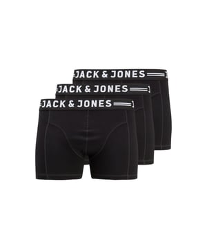 
Set van 3 Jack and Jones effen zwarte boxershorts in grote maten. Onderbroek met korte pijp en elastische waistband met Jack&jones logo