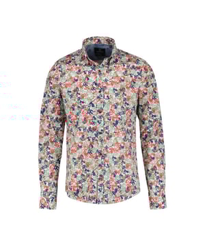 
Het heren overhemd van Lerros heeft lange mouwen. Het overhemd heeft een all-over print. Op de linkerborst staat het welbekende logo van Lerros afgedrukt. Deze blouse is gemaakt van 97% katoen en 3% elastaan.