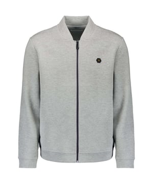 
Sweater Full Zipper Pique Bomber Grey Melange is een sweater van het merk No Excess.