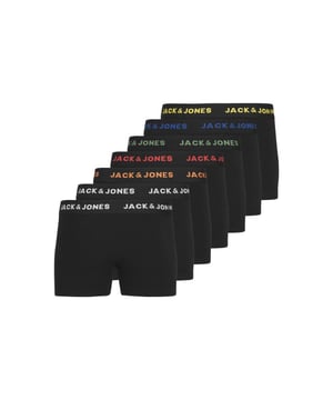 
Multipack van 7 Jack and Jones blauwe boxershorts voor kinderen. De JACLEE jongens bevat 7 effen zwarte boxershorts met korte pijpen en elastische waistband.