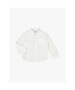 
Kinder linnen shirt voor jongens van Maryoral in de kleur wit. Mooie nette jongen bloes voor een feestje en/of communie.