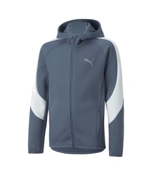 
Puma Evostripe Jongens Jack 

 Dit EVOSTRIPE jack ziet er niet alleen megastrak uit, het is ontworpen om je de hele dag koel, comfortabel en flexibel te houden. De gearticuleerde lijnen en raglanmouwen bieden maximale bewegingsvrijheid. Een combinatie van dryCELL-technologie en een miDori® bioWick-afwerking zorgt voor uitstekende zweetafvoerende efficiëntie.

 Puma Evostripe Kinder Vest Blauw

 Het vest heeft een flatterende en slanke pasvorm met een afgeronde verlaagde zoom aan de achterkant zodat het goed je rug bedekt, ook bij actieve activiteiten. De elastische band met logo op de mouwbooden en de warmteoverdracht met het PUMA Cat-logo op de borst wordt de stijl naar een hoger niveau getilt. De hoodie is gemaakt van gerecyclede materialen.

 Pluspunten:

 + Halslijn met capuchon 
+ Ritssluiting met kinbeserming
+ Zijzakken met ritssluiting