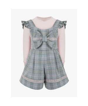 
Het Lapin House Setje in de kleur Grey Melange bestaat uit een longsleeve en playsuit met ruit. De playsuit heeft een roezel, strik aan de voorkant en het logo verwerkt in de print. De playsuit heeft een ritssluiting.  