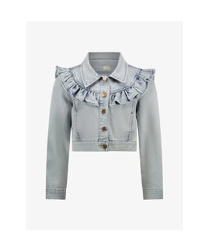 
Le Chic kinderkleding is verkrijgbaar in de maten 3 jaar t/m 10 jaar oftewel maat 98 t/m maar 140.

Een musthave voor elke meisje is deze Le Chic spijker jacket in een lichte denim met ruches. Erg leuk te dragen en past bij alles.