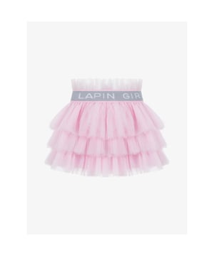
De Lapin House Tulle Rok in de kleur Roze heeft een elastische tailleband in de kleur grijs met het logo. De rok heeft drie tulle lagen en kun je combineren met de bijpassende top.