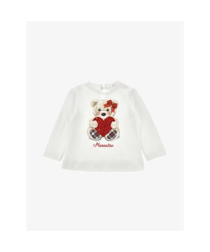 
De Monnalisa Longsleeve in Panna heeft een knoopsluiting op de achterkant. Het shirt heeft een print met een beer met een hartje en tartan details. Het hartje is bewerkt met rode strass stenen. Combineer met de bijpassende Monnalisa rok.