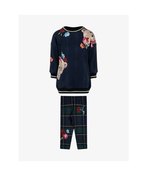 
2-delige meisje set van Lapin House in het blauw met een prachtige bloemen print. 