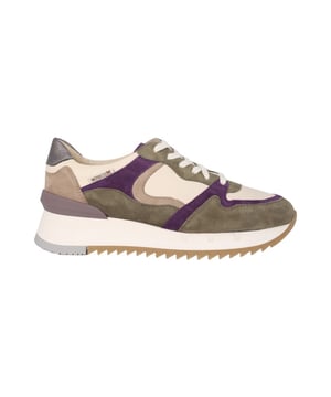 
Met zijn gestroomlijnde zool is deze schoen te combineren met een breed scala aan outfits. De leren voering zorgt voor een gezond klimaat in de schoen. Dit prachtige model is gemaakt van nubuckleer over de hele voet, met verschillende inzetstukken in glad leer en metallic-effect leer.
