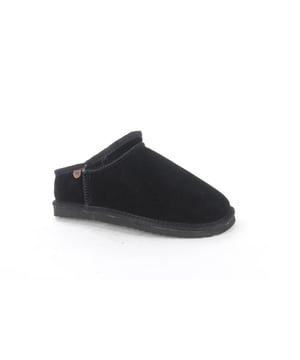 
Warmbat Conner BLACK  pantoffel (gesloten hiel) heren in de kleur zwart materiaal suède maat 41 binnenvoering Schaapsvacht materiaal zool
