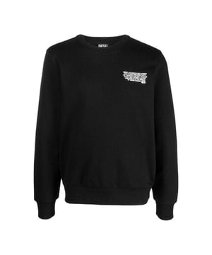 60 % Baumwolle, 40 % Polyester. Design: Rückendruck, bedruckt. Saum: Gerippt. Ausschnitt: Rundhals. Ärmelform: Langärmlig. Bündchen: Gerippt. Verschluss: Pullover.