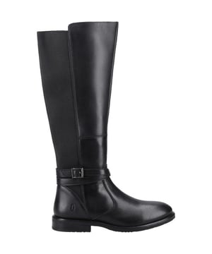 Marke: Hush Puppies. Obermaterial: Leder. Futterstoff: Atmungsaktiv, Stoff. Einlegesohle: Leder, Memory-Schaum. Laufsohle: Flexibel, Strapazierfähig, TPR. Schaftrand aus PU. Absatz: Plateauabsatz. 30 mm. Kniehoch. Design: Unifarben. Zehenstil: Rund. Volle Länge, Reißverschluss auf der Innenseite.
