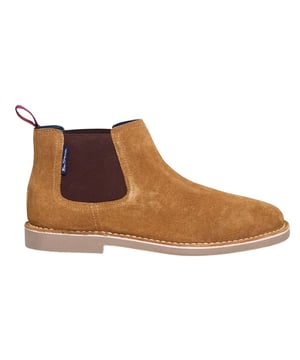 Marke: Ben Sherman. Obermaterial: Wildleder. Einlegesohle: Synthetischer Stoff. Laufsohle: Gummi. Doppel Elastischer Zwickel, Anziehlasche, Nahtverzierung. Absatz: Flach. Knöchelhoch. Design: Logo, Unifarben. Zehenstil: Rund. Zum Anschlüpfen.