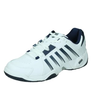 
De K-Swiss Accomplish IV is een comfortabele tennisschoen voor heren. Breng je tennisspel naar een hoger niveau met ondersteunende en stabiliserende kenmerken voor comfort en prestaties op het veld. De voorgevormde EVA-inlegzool zorgt voor responsieve demping en een gewatteerde enkelkraag en hiel zorgen voor een comfortabele en veilige pasvorm. Uitgevoerd met een volledig leren bovenstuk, extra mediale zijboogondersteuning en de karakteristieke AÃ¶sta II rubberen buitenzool met hoge dichtheid van K-Swiss. <ul> <li>Lederen bovenstuk </li> <li>Textiel kraagvoering </li> <li>Rubber buitenzool </li> <li>CMEVA-tussenzool </li> <li>Die-cut EVA-inlegzool </li> <li>Vetersluiting</li> </ul>