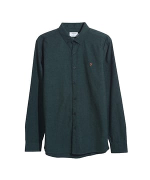 100% Bio-Baumwolle. Gewebe: Gebürstet, meliert, gewebter Stoff. Design: Gesticktes Logo, bedruckt. Knopfverschluss. Knopfleiste mit sieben Knöpfen. Button-Down-Kragen, Schaftrand zum Umklappen. Saum: Geschwungener Saum. Langärmlig. S: 96,52 cm. M: 102 cm. L: 112 cm. XL: 121,92 cm. XXL: 132 cm.