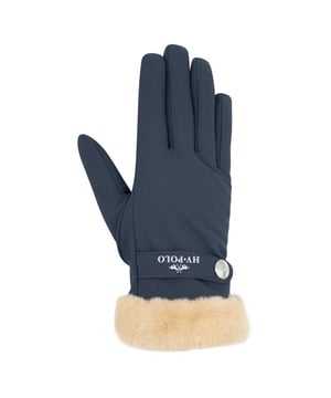 
Modieuze handschoen met zacht en warm kunstbont bij de pols. Met metalen HV Polo munt bij het bandje. Shell: 50% polyester, 50% polyurethane
Lining: 100% polyester fleece