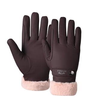 
Modieuze handschoen met zacht en warm kunstbont bij de pols. Met metalen HV Polo munt bij het bandje. Shell: 50% polyester, 50% polyurethane
Lining: 100% polyester fleece
