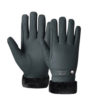
Modieuze handschoen met zacht en warm kunstbont bij de pols. Met metalen HV Polo munt bij het bandje. Shell: 50% polyester, 50% polyurethane
Lining: 100% polyester fleece
