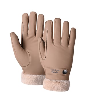 
Modieuze handschoen met zacht en warm kunstbont bij de pols. Met metalen HV Polo munt bij het bandje. Shell: 50% polyester, 50% polyurethane
Lining: 100% polyester fleece