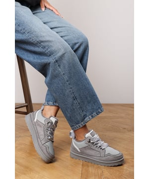 These suede lace-up trainers with chunky sole and mesh panel are the perfect mix of sporty style and everyday comfort. Designed with a supportive chunky sole and breathable mesh finish, they bring both practicality and a modern edge to your casual wardrobe. Pair effortlessly with jeans, joggers, or streetwear looks for versatile styling. • Fastening: Lace-up • Suede and mesh panel finish • Low top trainer