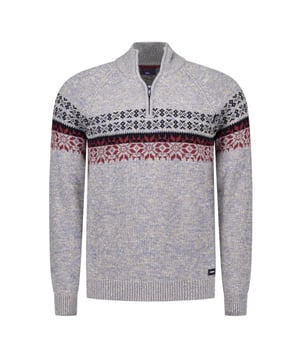 
<p>Stoere heren trui met "Noors dessin" op borsthoogte. Deze NZA trui heeft een staande kraag voorzien van een ritssluiting.</p>
<ul>
<li>Modern fit</li>
<li>100% Katoen</li>
</ul>